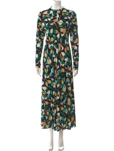 Pre-owned La Doublej Printed Long Dress In Black