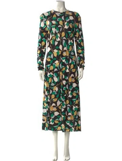 Pre-owned La Doublej Printed Long Dress In Black