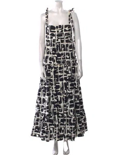 Pre-owned La Doublej Printed Long Dress In Black