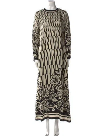 Pre-owned La Doublej Printed Long Dress In Black