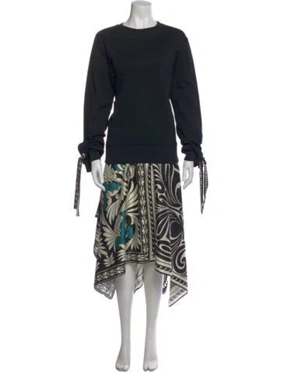 Pre-owned La Doublej Printed Long Dress In Black
