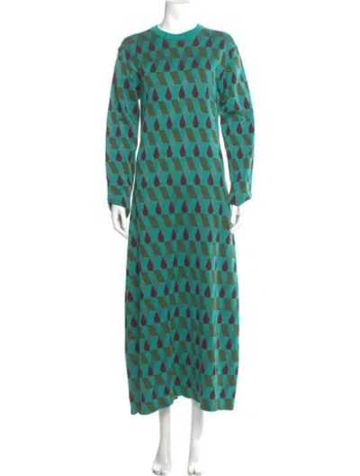 Pre-owned La Doublej Printed Long Dress In Blue