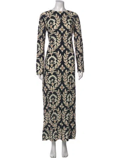 Pre-owned La Doublej Printed Long Dress In Blue