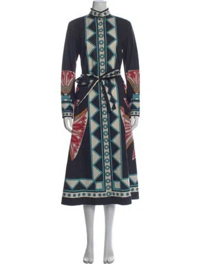 Pre-owned La Doublej Printed Long Dress In Blue