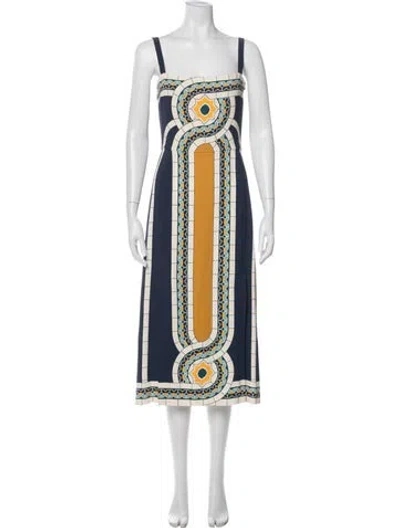 Pre-owned La Doublej Printed Long Dress In Blue