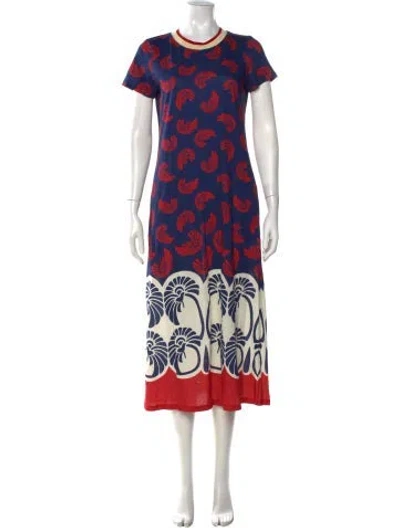 Pre-owned La Doublej Printed Long Dress In Blue