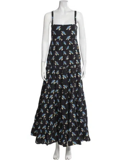 Pre-owned La Doublej Printed Long Dress In Blue
