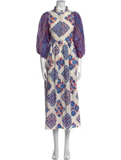 Pre-owned La Doublej Printed Long Dress In Multi