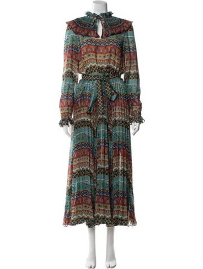 Pre-owned La Doublej Printed Long Dress In Multi