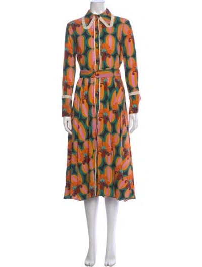 Pre-owned La Doublej Printed Long Dress In Multi