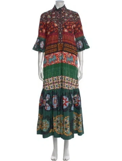 Pre-owned La Doublej Printed Long Dress In Multi