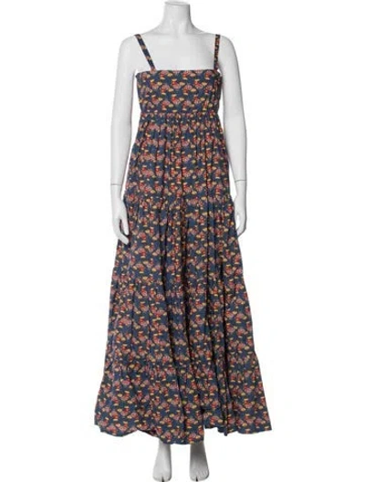 Pre-owned La Doublej Printed Long Dress In Multi