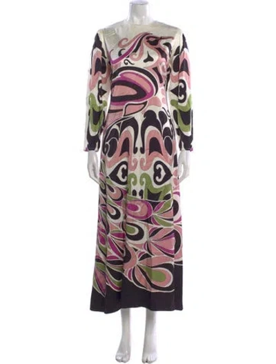Pre-owned La Doublej Printed Long Dress In Multi