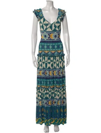 Pre-owned La Doublej Printed Long Dress In Multi