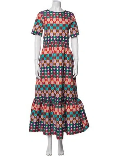 Pre-owned La Doublej Printed Long Dress In Multi