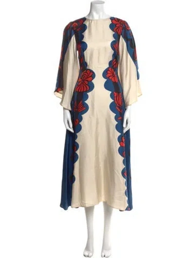 Pre-owned La Doublej Printed Long Dress In Neutral