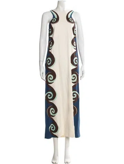 Pre-owned La Doublej Printed Long Dress In Neutral