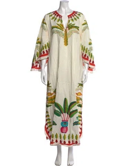 Pre-owned La Doublej Printed Long Dress In Neutral