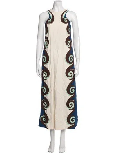 Pre-owned La Doublej Printed Long Dress In Neutral