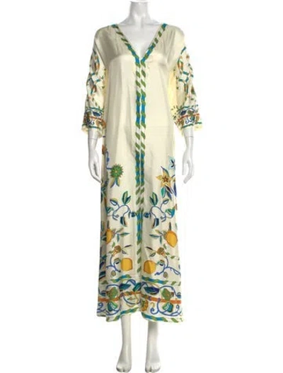 Pre-owned La Doublej Printed Long Dress In Neutrals