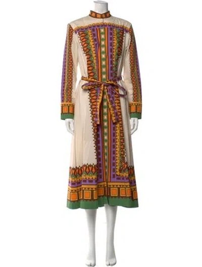 Pre-owned La Doublej Printed Long Dress In Orange