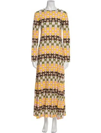 Pre-owned La Doublej Printed Long Dress In Pink