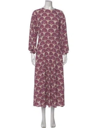 Pre-owned La Doublej Printed Long Dress In Pink