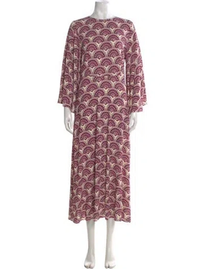 Pre-owned La Doublej Printed Long Dress In Pink