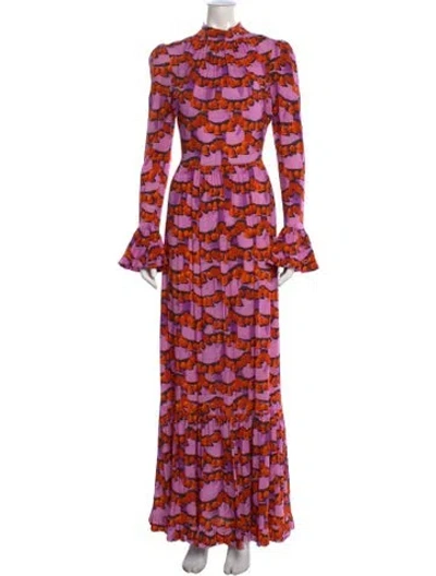 Pre-owned La Doublej Printed Long Dress In Purple