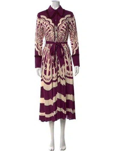 Pre-owned La Doublej Printed Long Dress In Purple