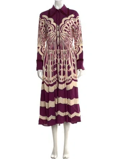Pre-owned La Doublej Printed Long Dress In Purple