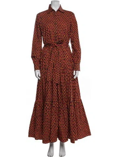 Pre-owned La Doublej Printed Long Dress In Red