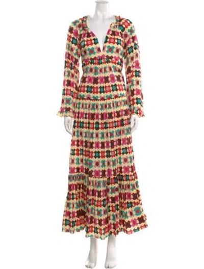 Pre-owned La Doublej Printed Long Dress W/ Tags In Black