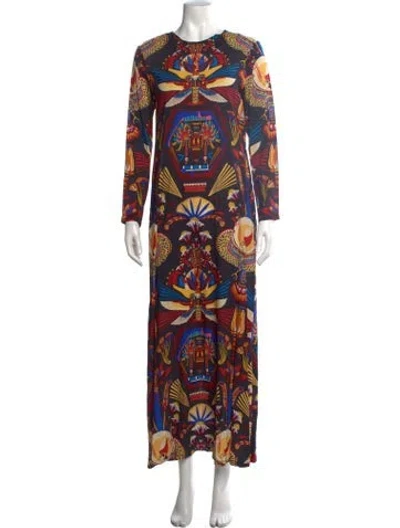 Pre-owned La Doublej Printed Long Dress W/ Tags In Black