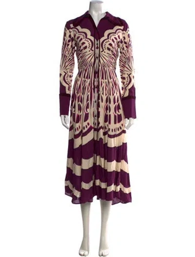 Pre-owned La Doublej Printed Long Dress W/ Tags In Purple