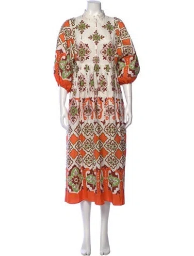 Pre-owned La Doublej Printed Long Dress In White