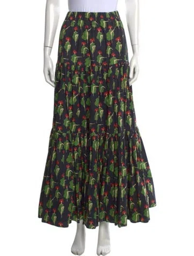 Pre-owned La Doublej Printed Long Skirt In Blue