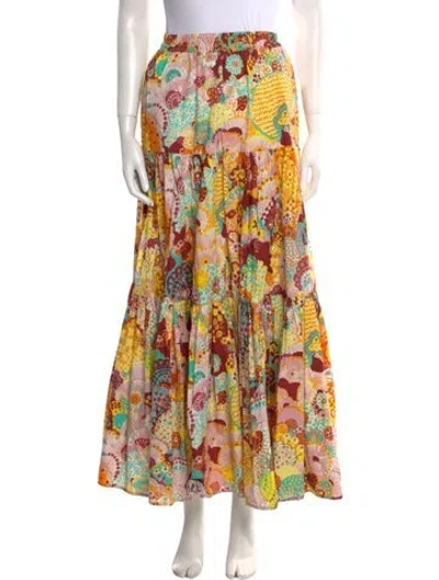 Pre-owned La Doublej Printed Long Skirt In Pink