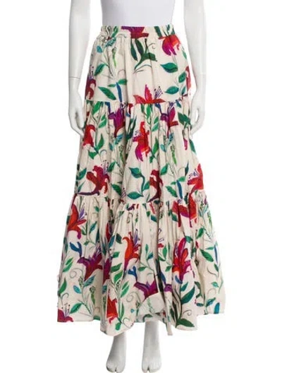 Pre-owned La Doublej Printed Long Skirt In Pink