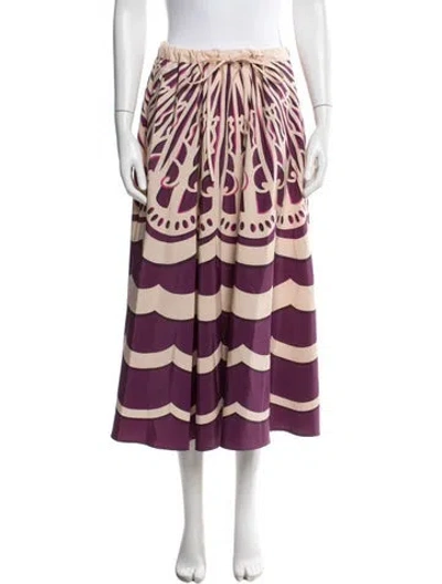 Pre-owned La Doublej Printed Long Skirt In Purple