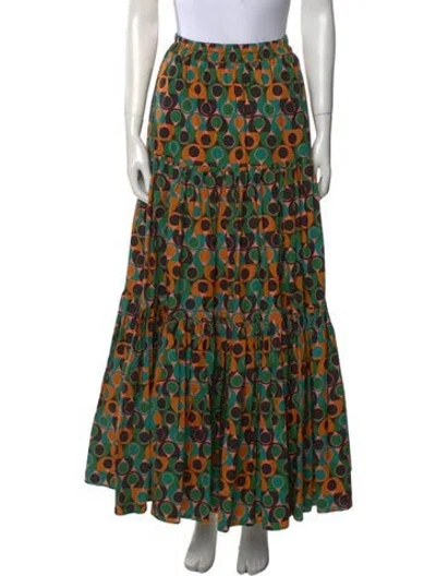 Pre-owned La Doublej Printed Long Skirt W/ Tags In Green