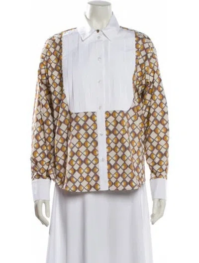 Pre-owned La Doublej Printed Long Sleeve Button-up Top W/ Tags In Multi