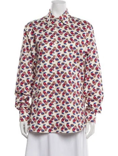 Pre-owned La Doublej Printed Long Sleeve Top In Multi