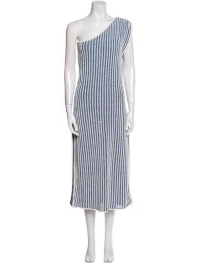 Pre-owned La Doublej Printed Midi Length Dress In Blue