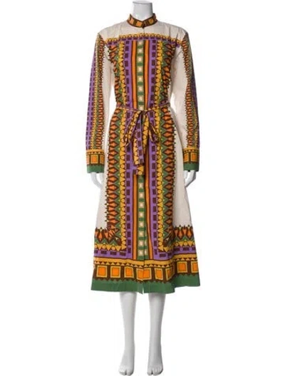Pre-owned La Doublej Printed Midi Length Dress In Multi