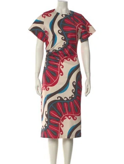 Pre-owned La Doublej Printed Midi Length Dress In Multi