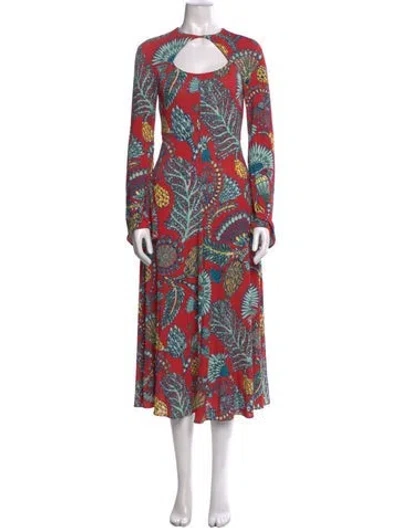 Pre-owned La Doublej Printed Midi Length Dress In Multi