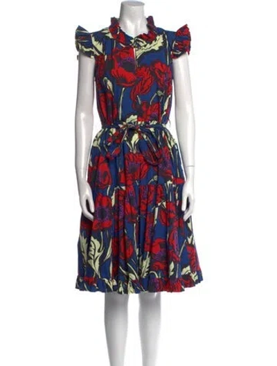 Pre-owned La Doublej Printed Midi Length Dress In Multi