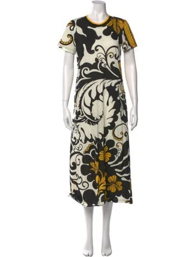Pre-owned La Doublej Printed Midi Length Dress In Multi