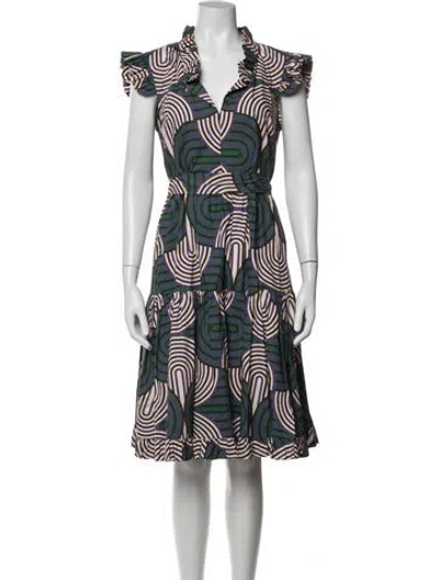 Pre-owned La Doublej Printed Midi Length Dress In Multi